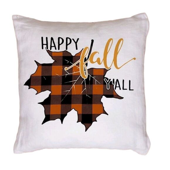 Happy Fall Y'All Maple Pillow Cover - Picture 1 of 4